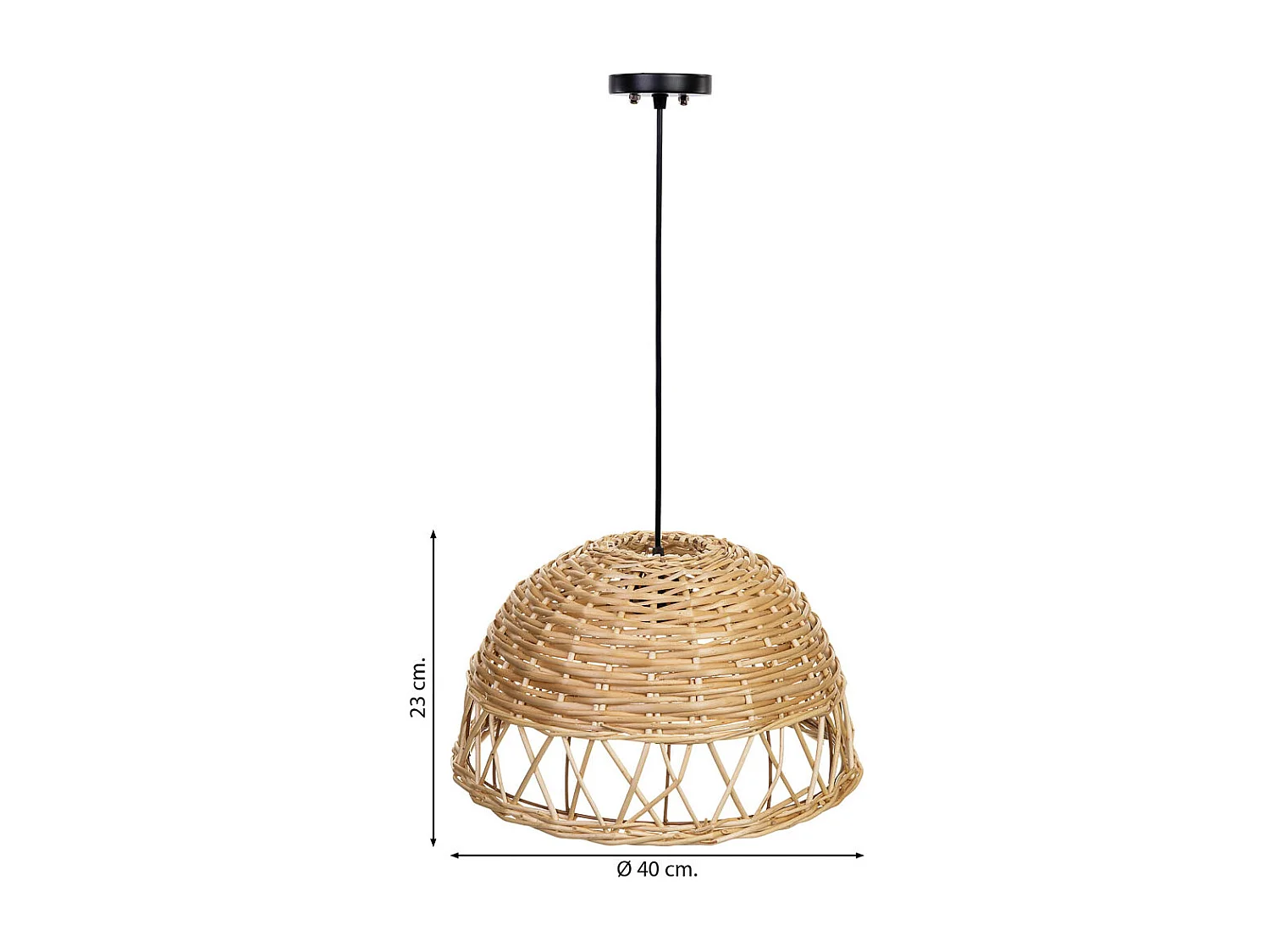 Deckenlampe aus Weide D40x23h cm