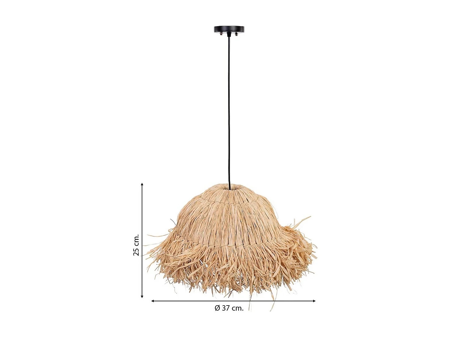 Lampe de plafond en raphia