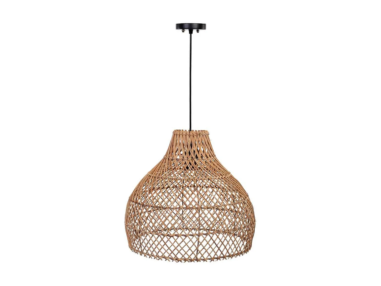 Lâmpada de teto de rattan marrom D40x36h cm