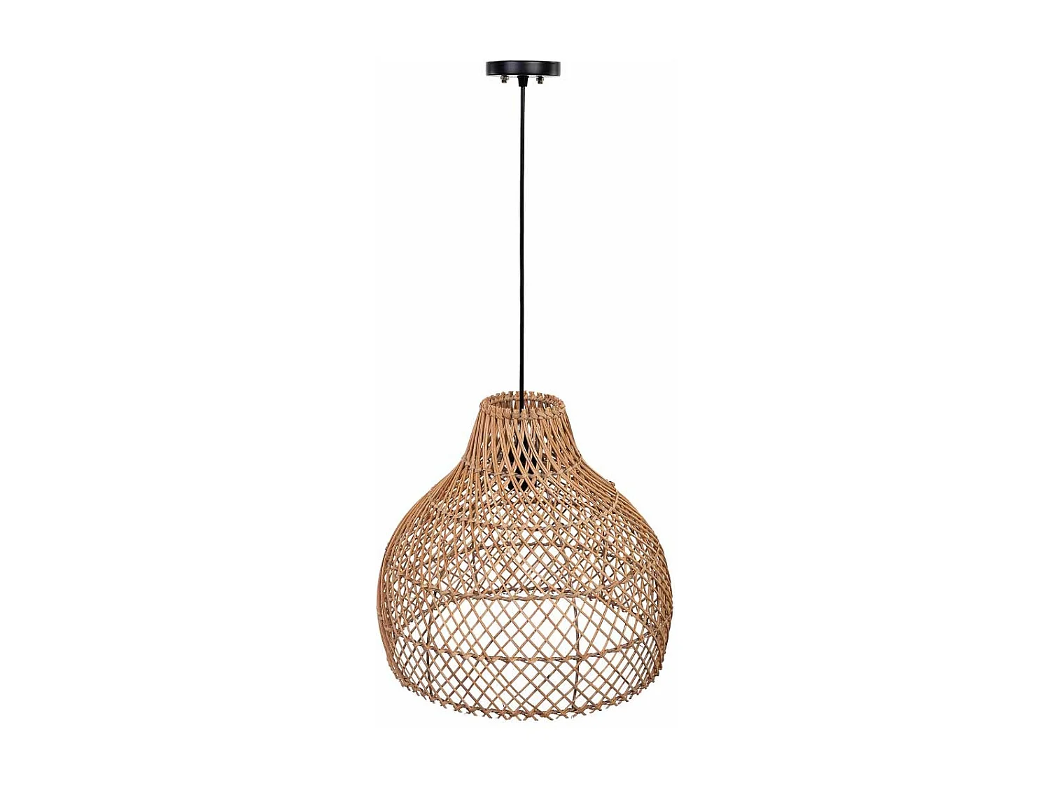 Lâmpada de teto de rattan marrom D40x36h cm