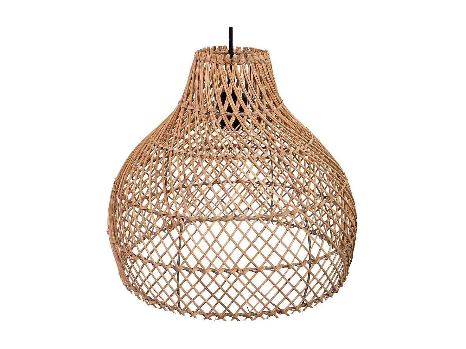 Lâmpada de teto de rattan marrom D40x36h cm