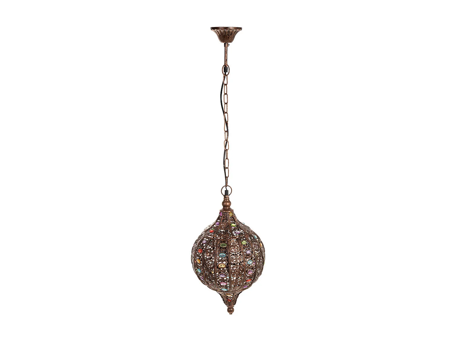 Lâmpada de metal com vidro acrílico colorido D27x47h cm