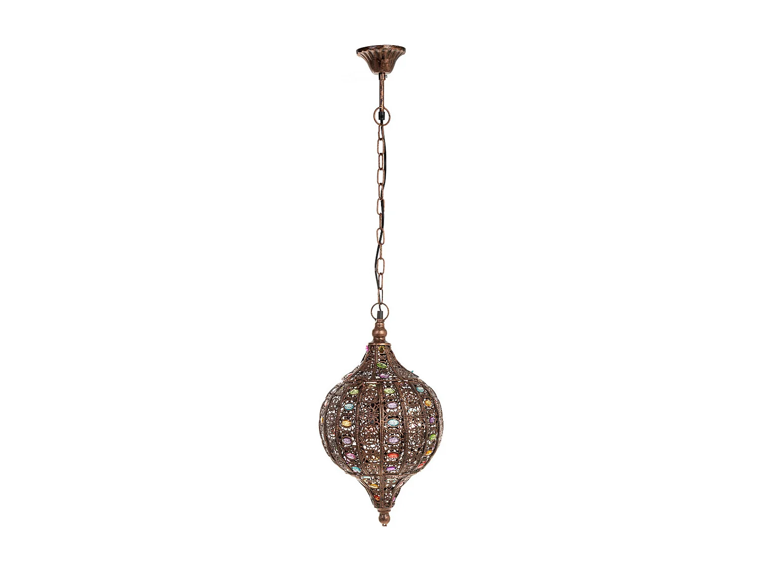 Lâmpada de metal com vidro acrílico colorido D27x47h cm