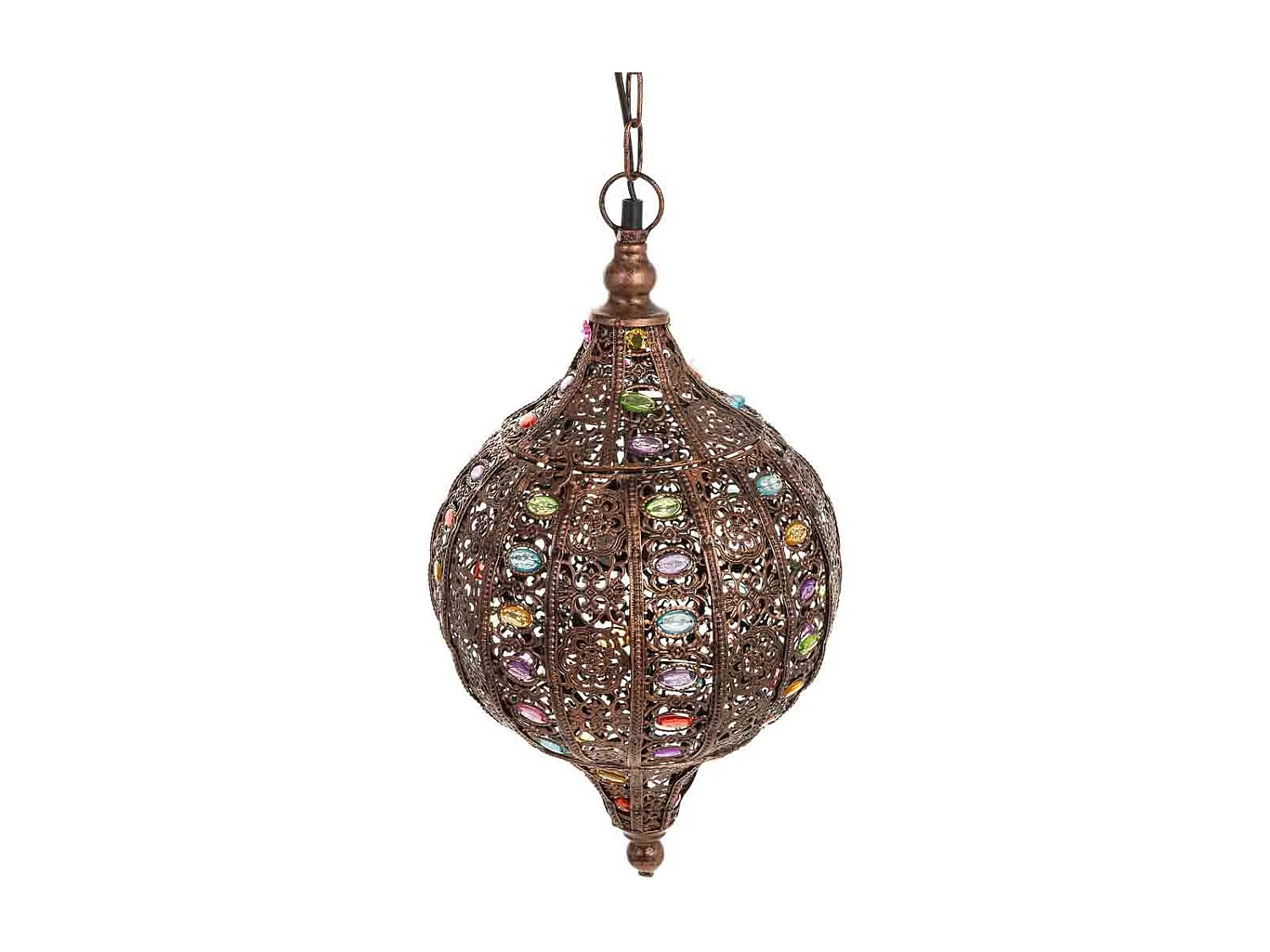 Lâmpada de metal com vidro acrílico colorido D27x47h cm