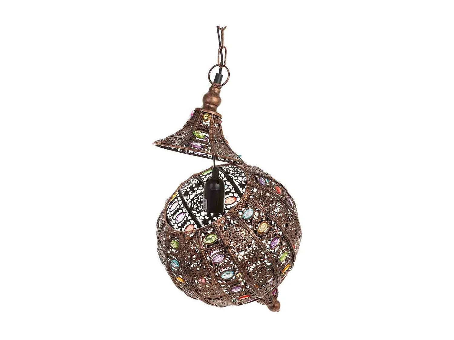 Lâmpada de metal com vidro acrílico colorido D27x47h cm
