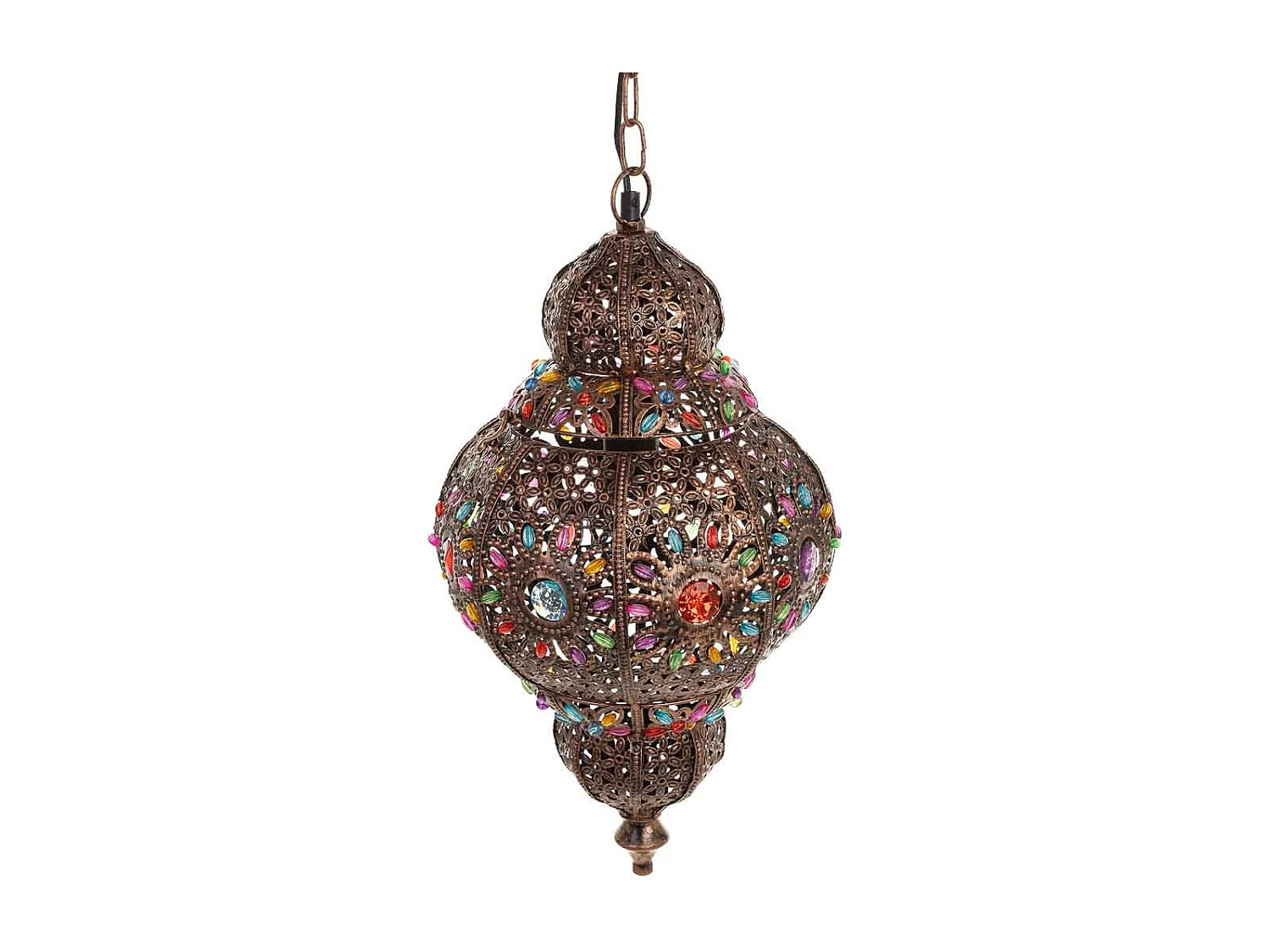 Lampe en métal avec verre acrylique coloré 27x27x53h cm