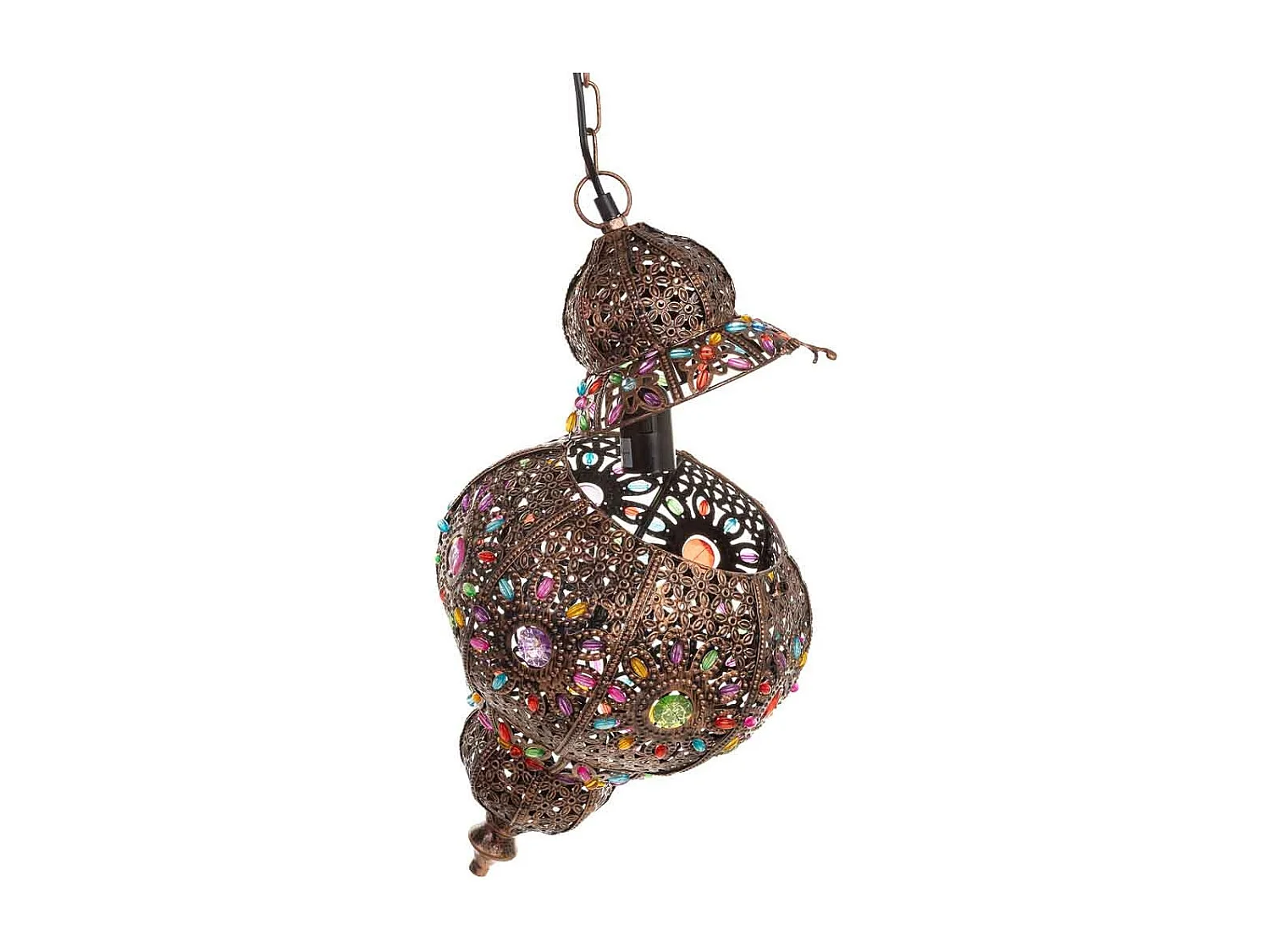 Lampe en métal avec verre acrylique coloré 27x27x53h cm