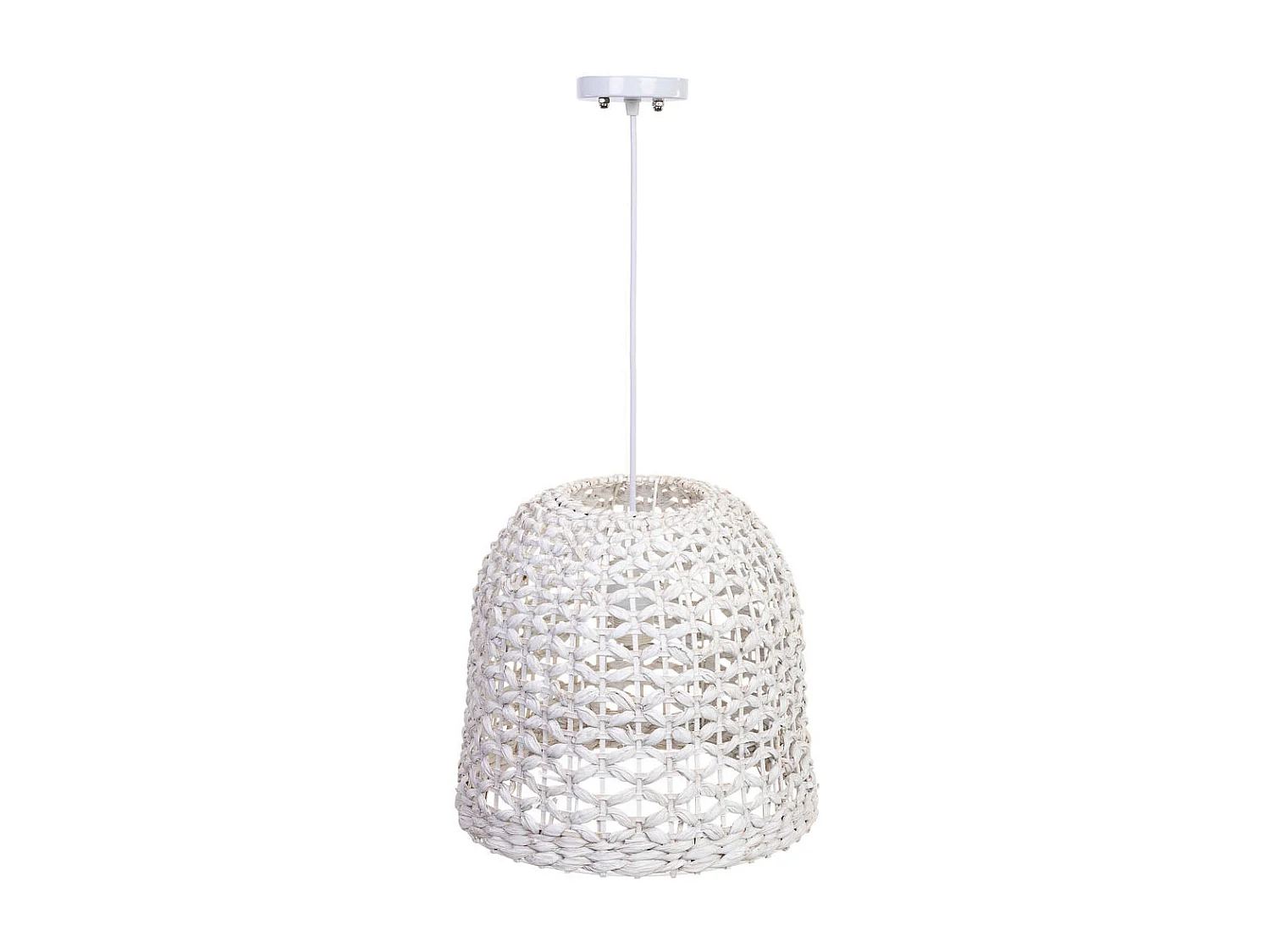 Lampada da soffitto in bambù bianco D33x30h cm