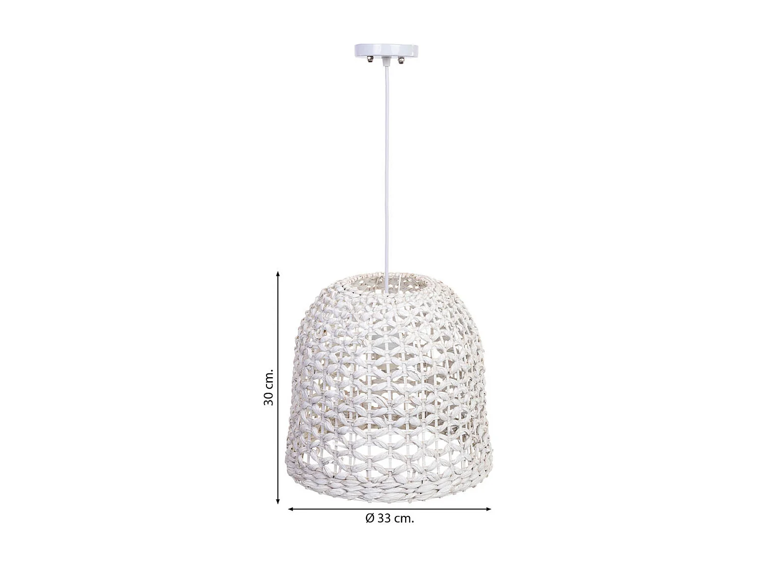 Lampada da soffitto in bambù bianco D33x30h cm