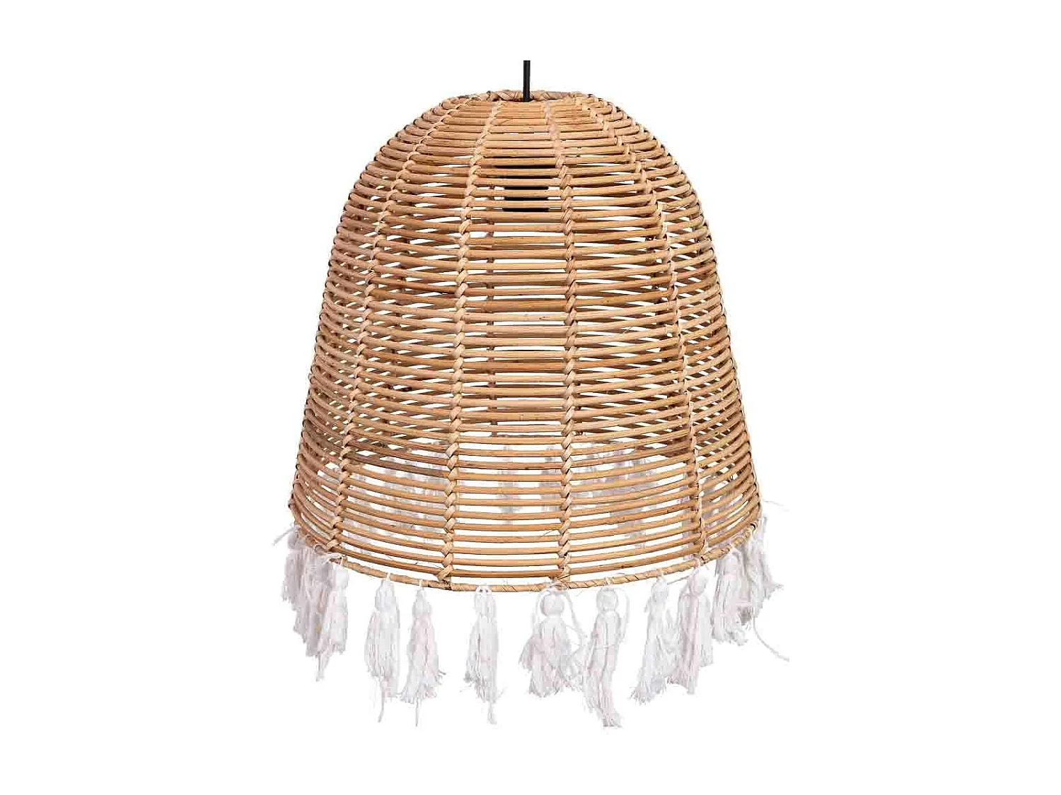 Lámpara techo de ratan y algodón marrón D40x40h cm