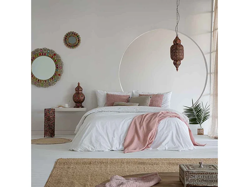 Lámpara de metal y cristal acrilico de colores 25x25x69