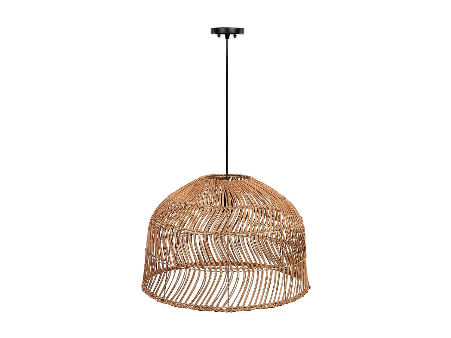 Lampe de plafond en rotin marron D50x32h cm