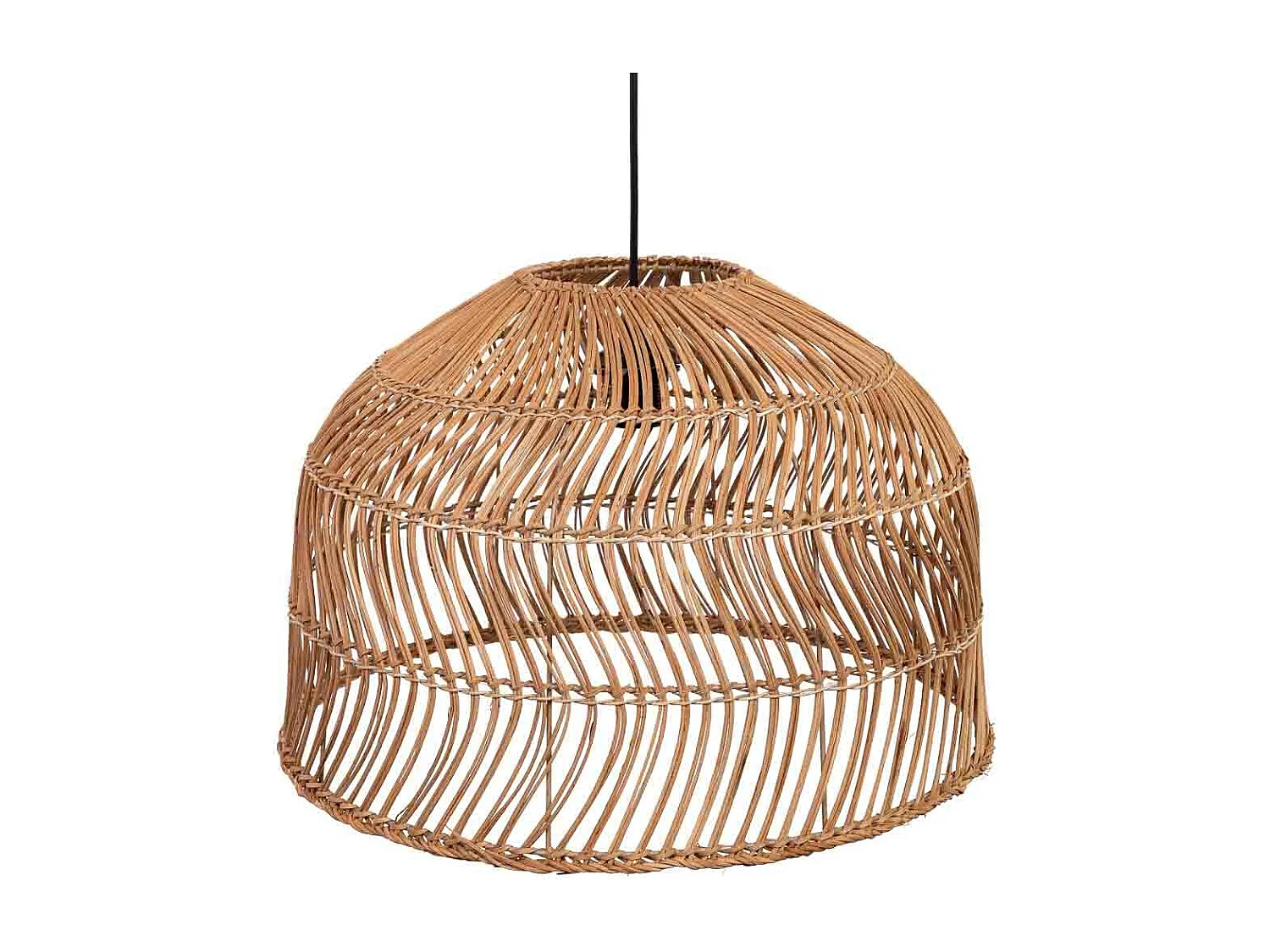 Lampe de plafond en rotin marron D50x32h cm