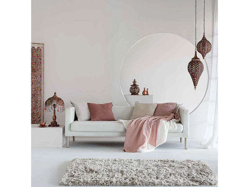 Lampe en métal avec verre acrylique coloré D30x68h cm