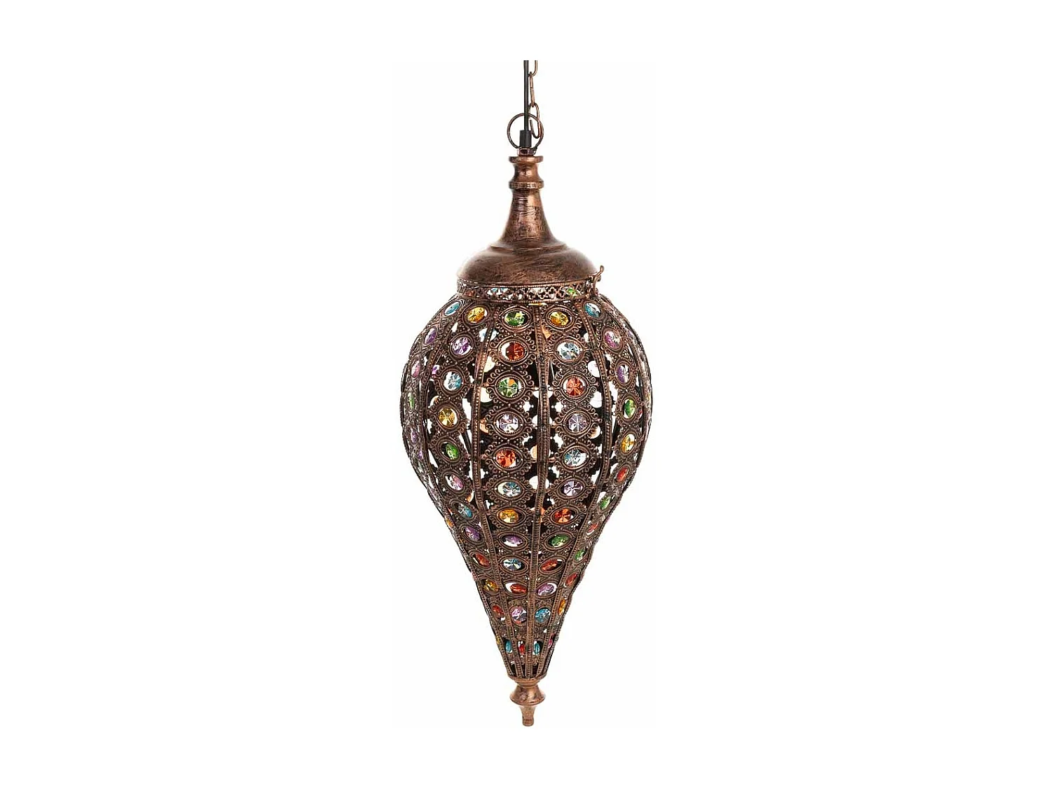 Lâmpada de metal com vidro acrílico colorido D30x68h cm