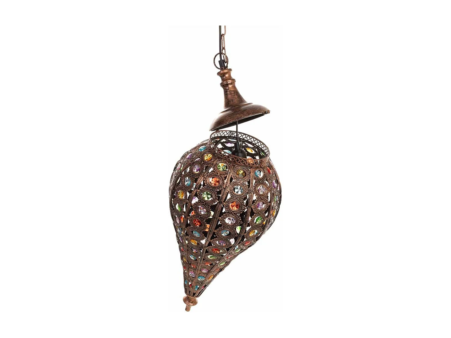 Lâmpada de metal com vidro acrílico colorido D30x68h cm