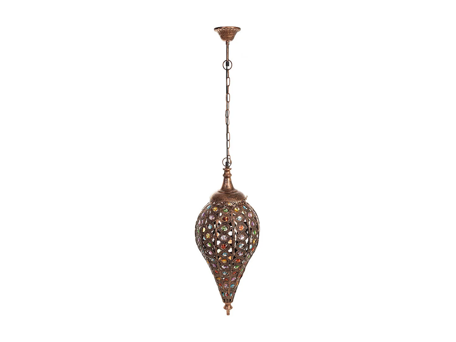 Lâmpada de metal com vidro acrílico colorido D30x68h cm