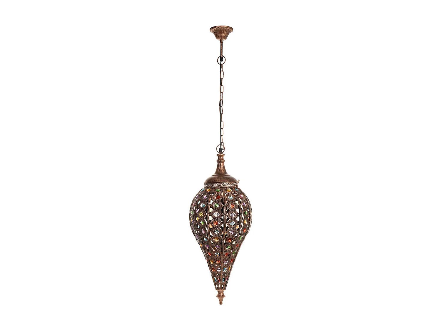 Lâmpada de metal com vidro acrílico colorido D30x68h cm