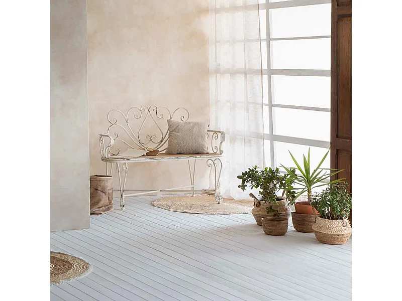 Conjunto de 2 cestos de fibra de folha de banana D25x16h-D21x13