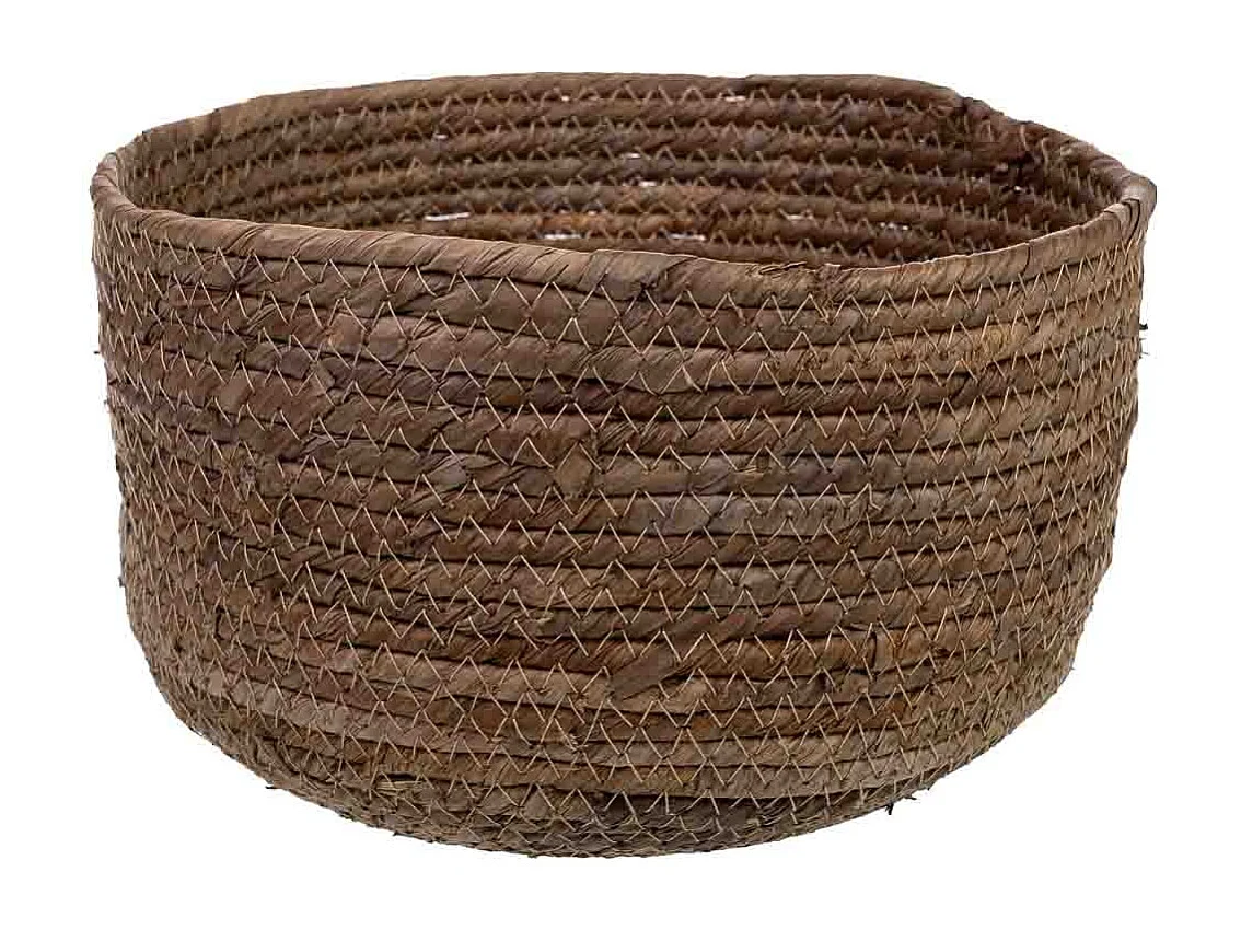 Ensemble de 2 paniers en fibres de feuilles de bananier D25x16h-D21x13