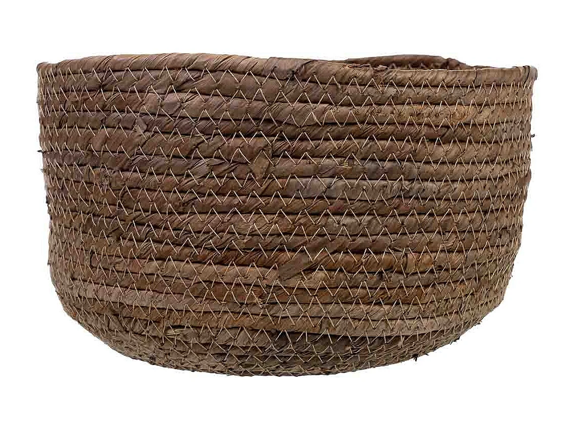 Ensemble de 2 paniers en fibres de feuilles de bananier D25x16h-D21x13