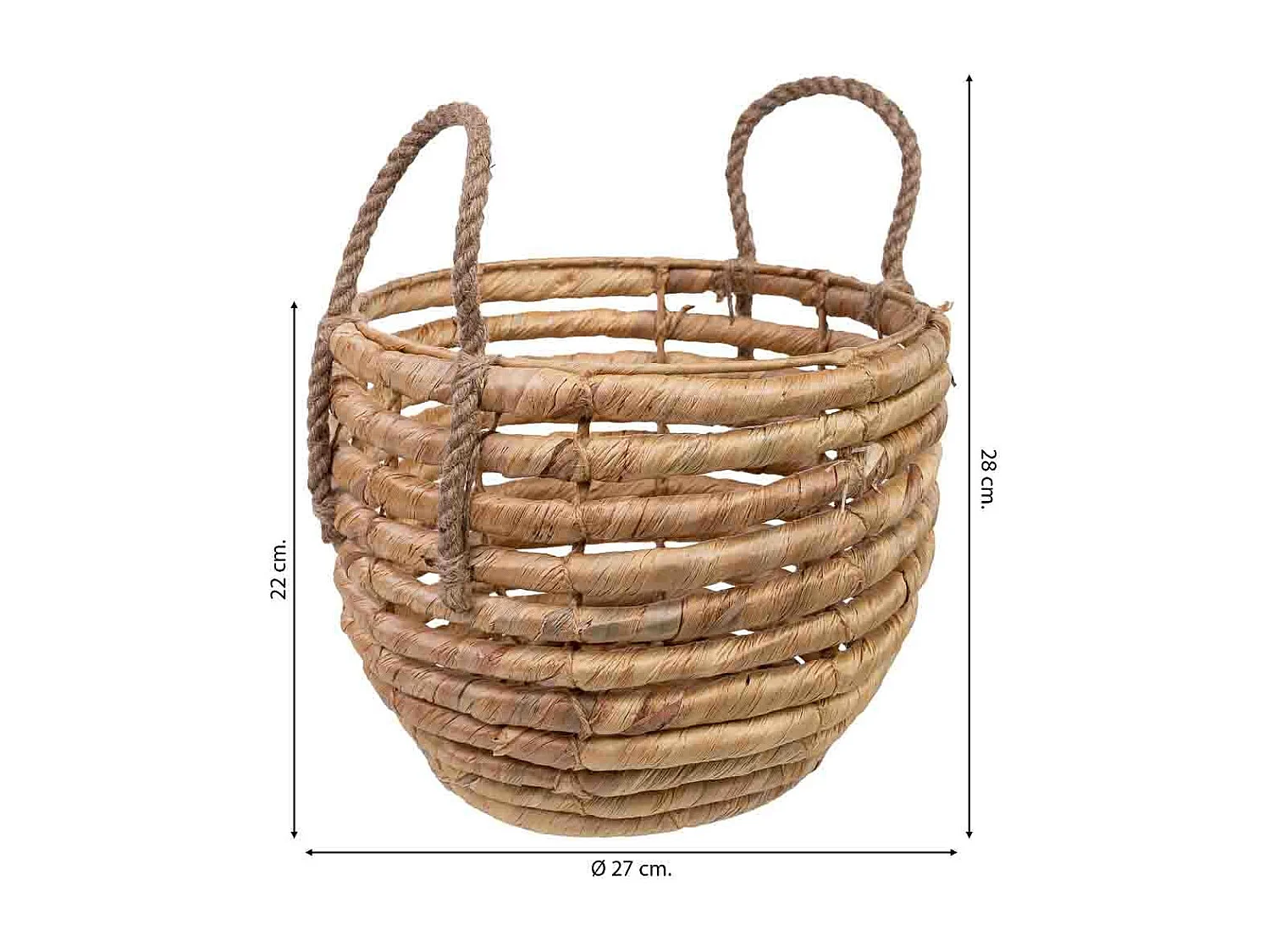 Cesto in fibra naturale marrone D27x22/28