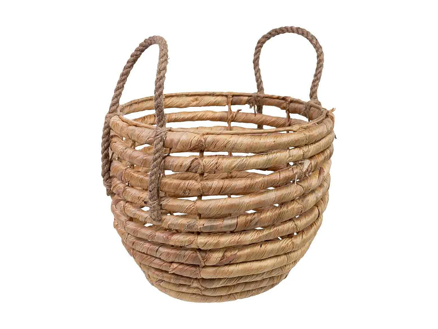 Cesto de fibra natural marrom D27x22/28