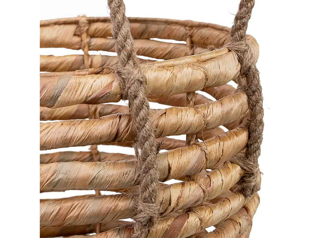 Cesto de fibra natural marrom D27x22/28