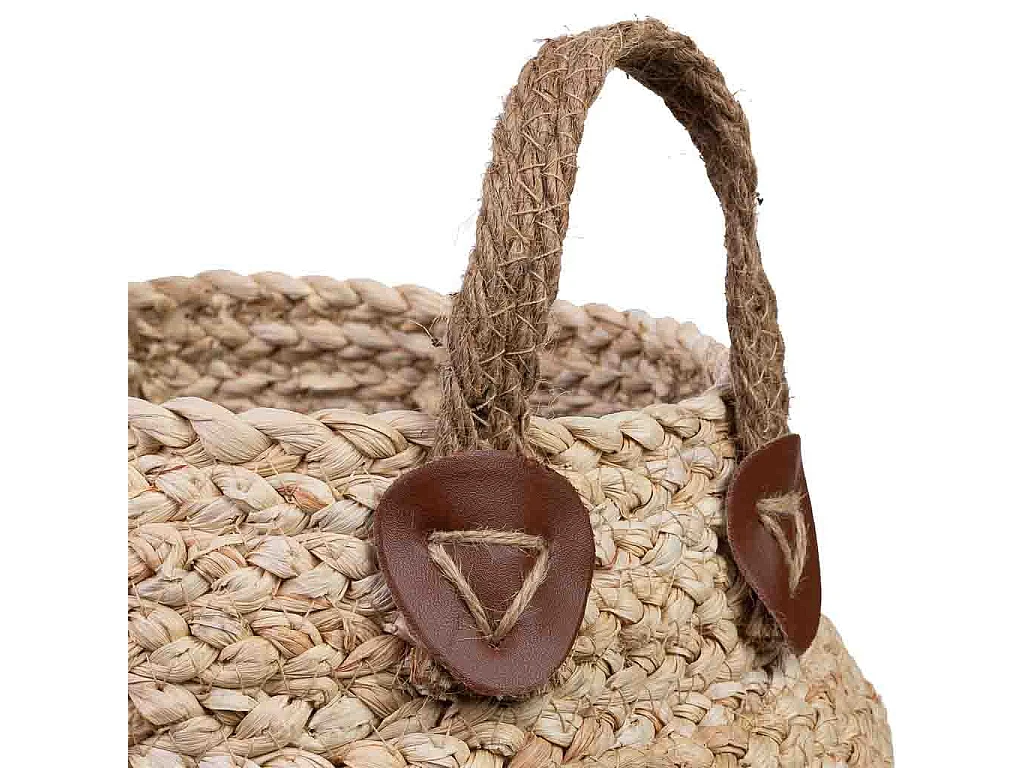 Korb aus Bananenblattfaser und Maisgeflecht mit Griff D28x27,5