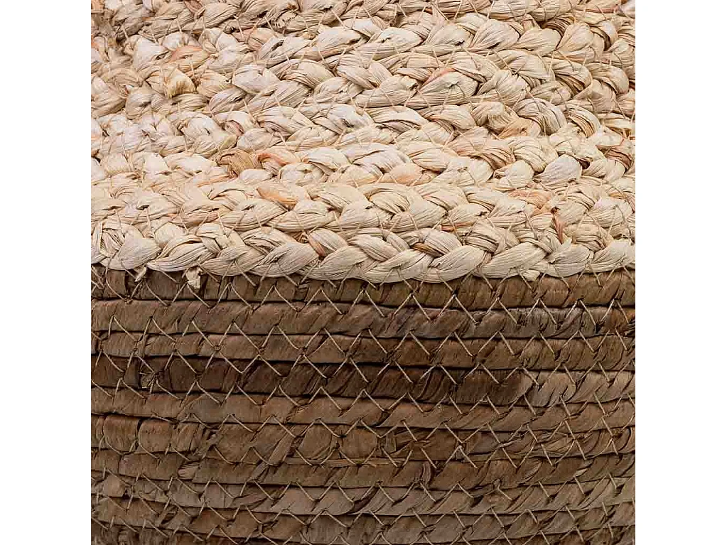 Korb aus Bananenblattfaser und Maisgeflecht mit Griff D28x27,5