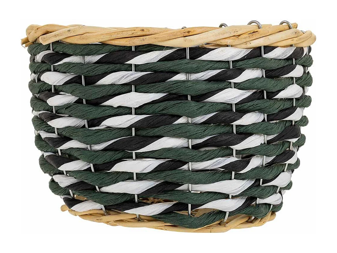 Cesto in legno e corda di carta verde D21x13