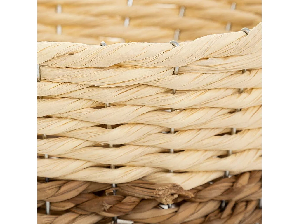 Cesto in legno, corda di carta e fibra naturale gialla 27x20x17