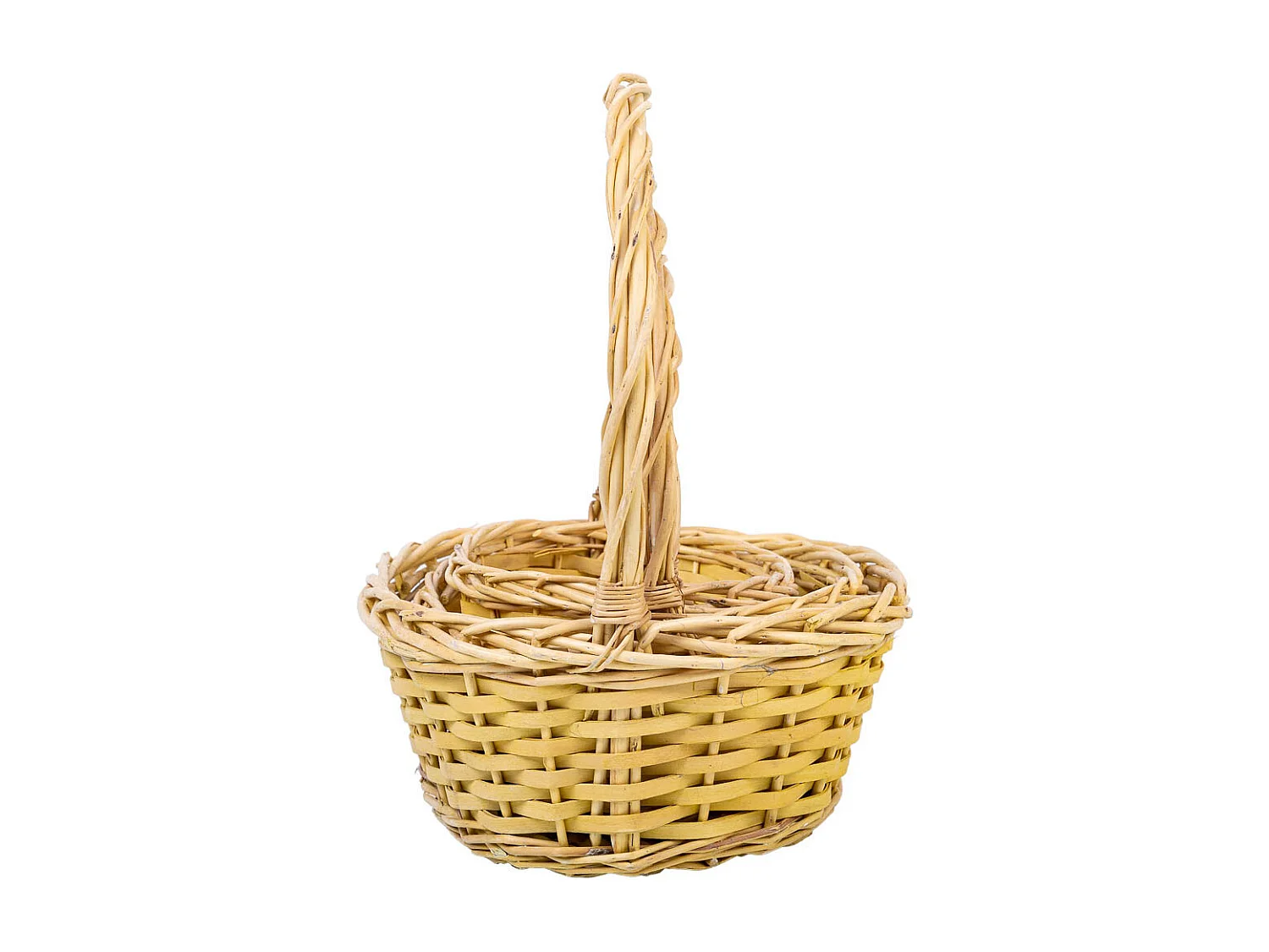 Set aus 3 Weidenkörben mit gelben Griffen