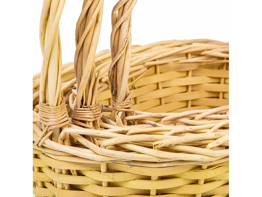 Set aus 3 Weidenkörben mit gelben Griffen