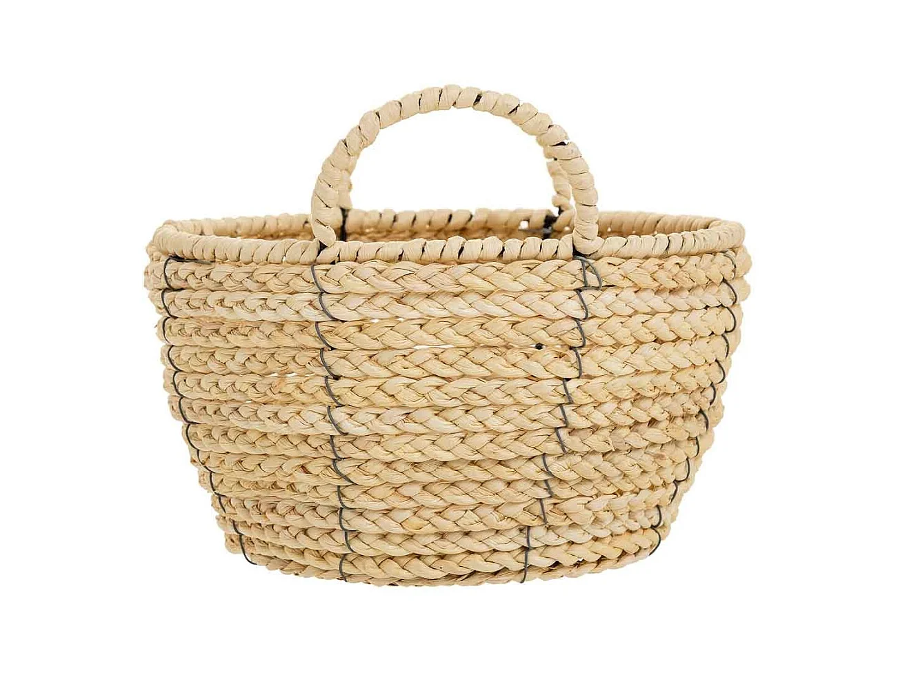 Cesto de fibra natural y cuerda de papel marron D27x15/20,5