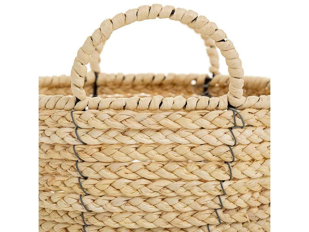 Cesto de fibra natural y cuerda de papel marron D27x15/20,5