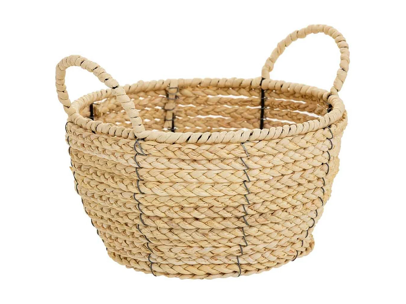 Cesto in fibra naturale e corda di carta marrone D27x15/20,5