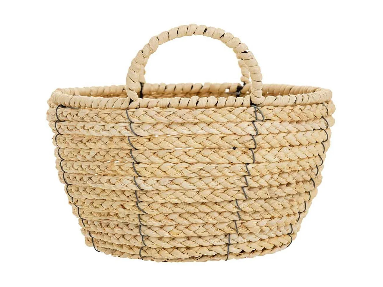 Cesto in fibra naturale e corda di carta marrone D27x15/20,5