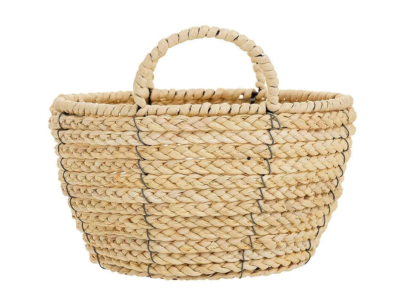 Cesto in fibra naturale e corda di carta marrone D27x15/20,5