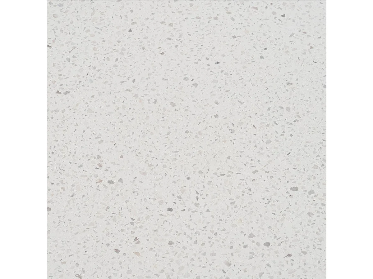 LORIENA - Table Repas de Jardin Ø120cm en Acacia Plateau en Terrazzo