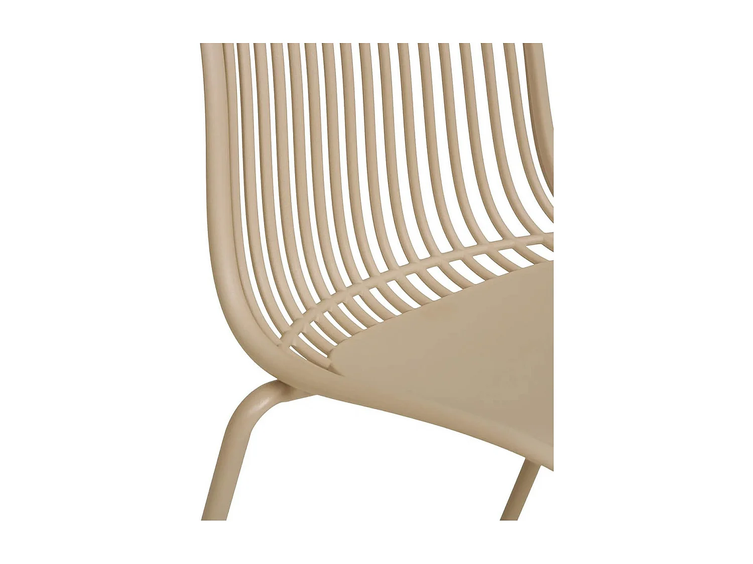 TIYANA - Lot de 4 Chaises de Jardin en Polypropylène Laqué Beige Empilables