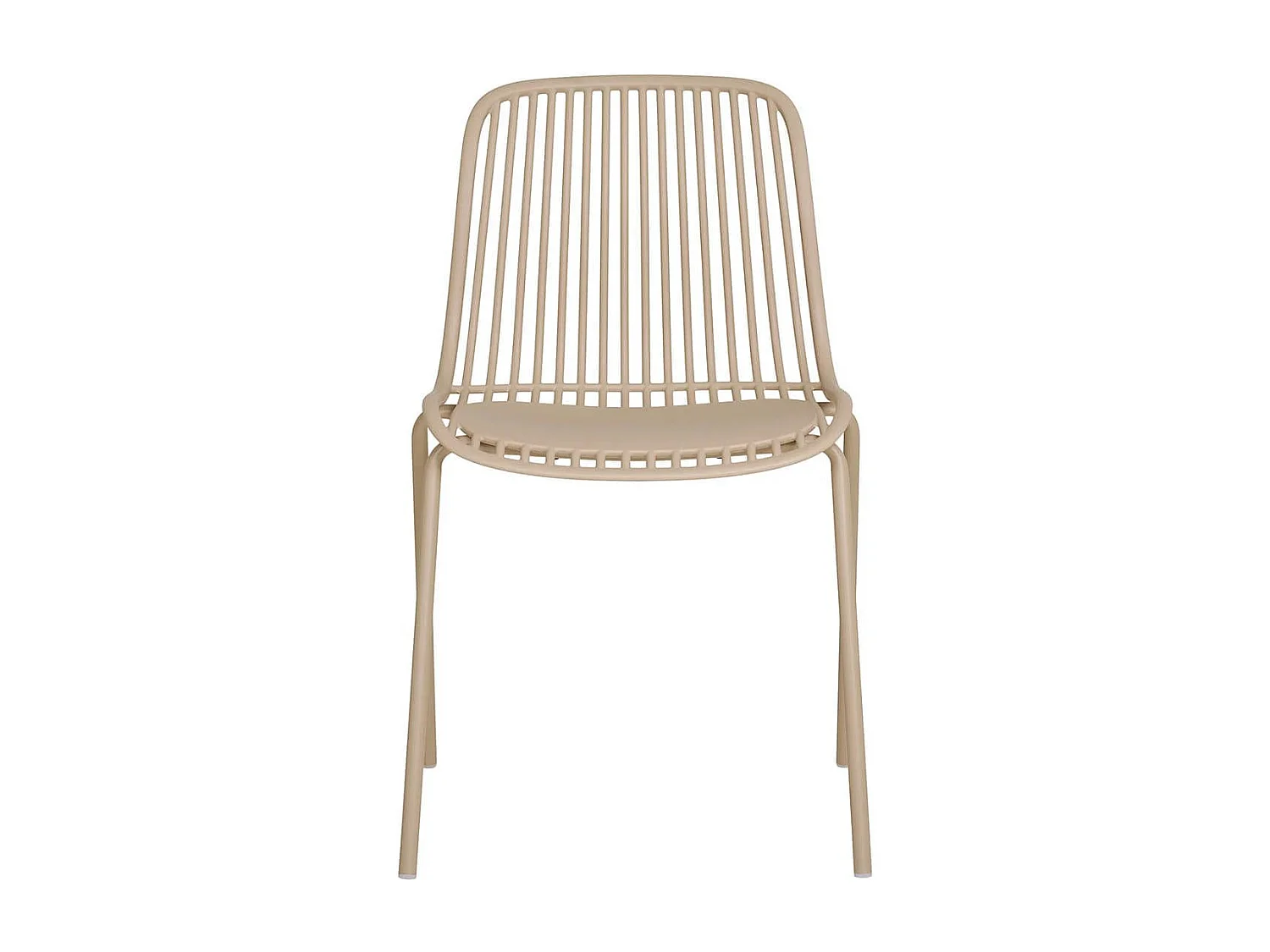 TIYANA - Lot de 4 Chaises de Jardin en Polypropylène Laqué Beige Empilables