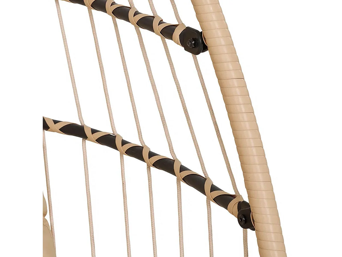 TOLIUM - Chaise suspendue avec Support en Acier + Rotin Synthétique et Corde