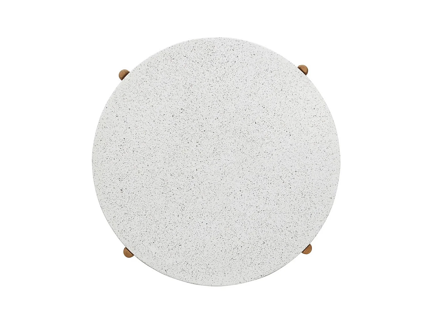 LORIENA - Table Basse Ronde Ø84,5cm en Acacia Plateau en Terrazzo