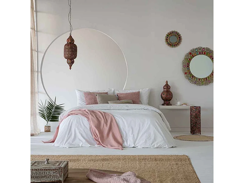 Lampe en métal avec verre acrylique coloré