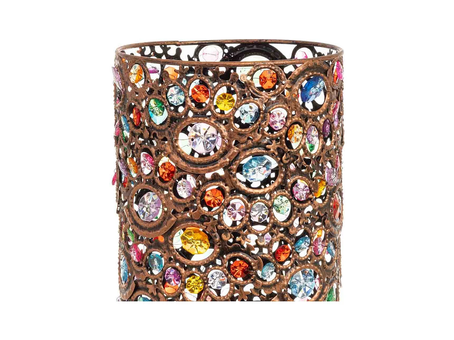 Lámpara de metal y cristal acrilico de colores D18x49.5