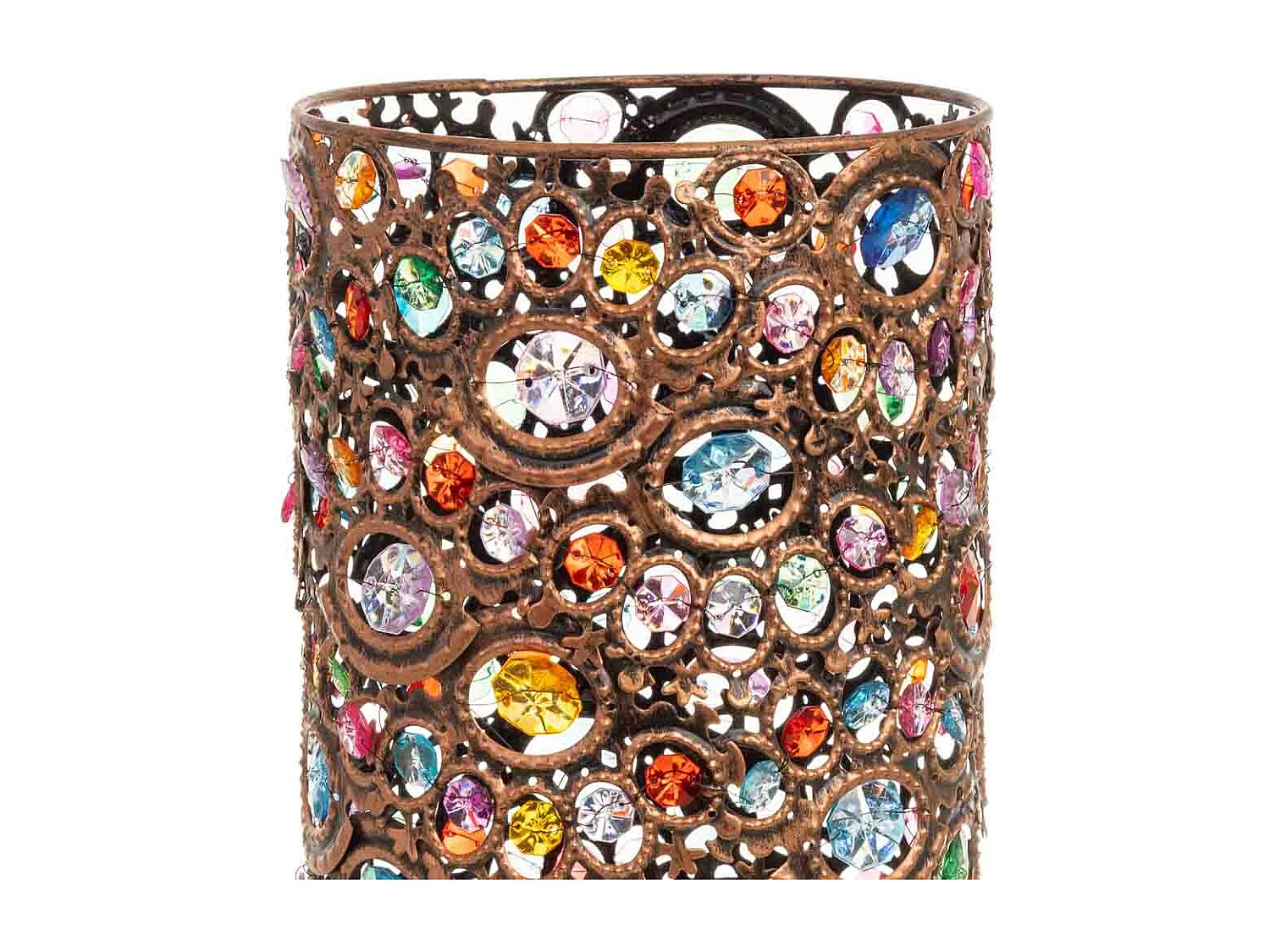 Lámpara de metal y cristal acrilico de colores D18x49.5