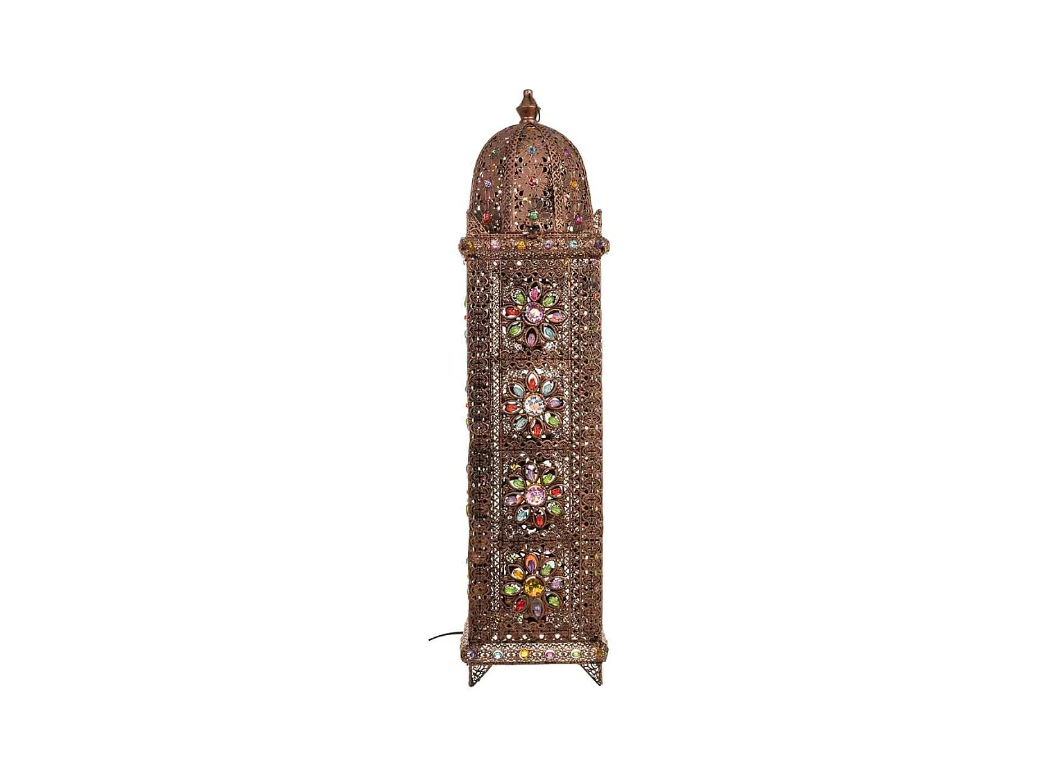 Lampe en métal avec verre acrylique coloré