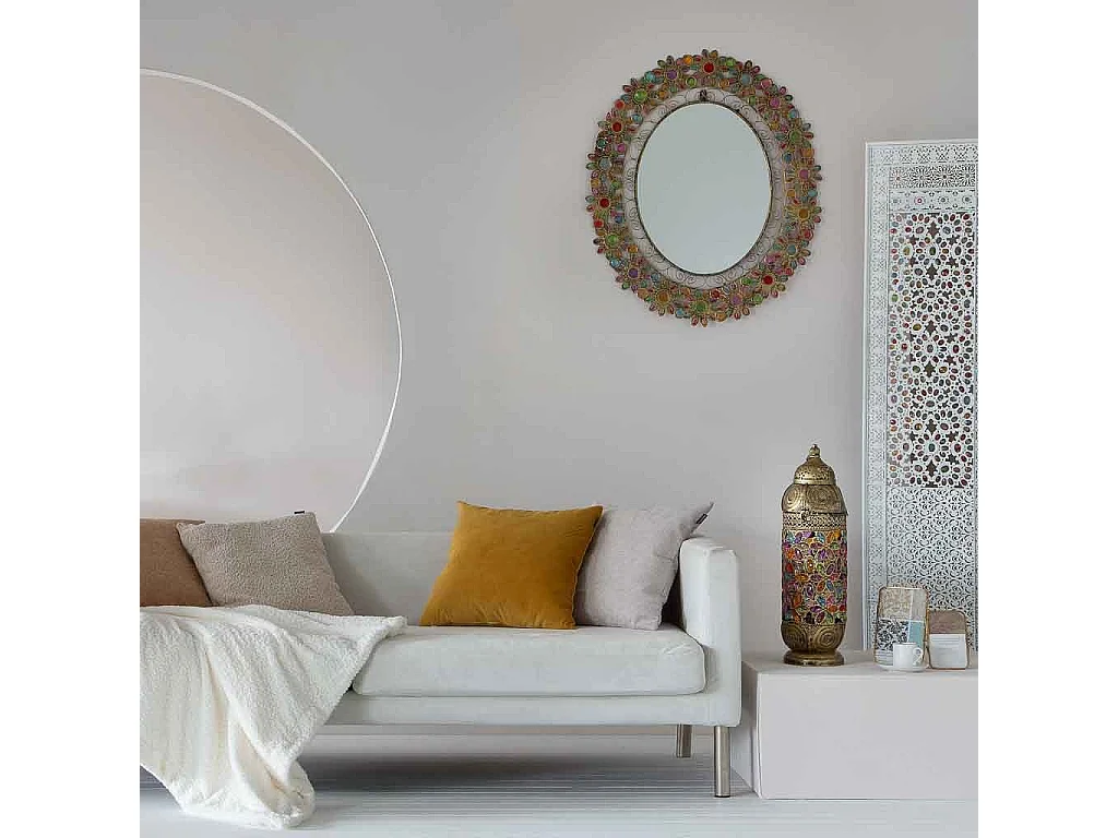 Lámpara de metal cristal acrilico de colores 17x17x59h cm