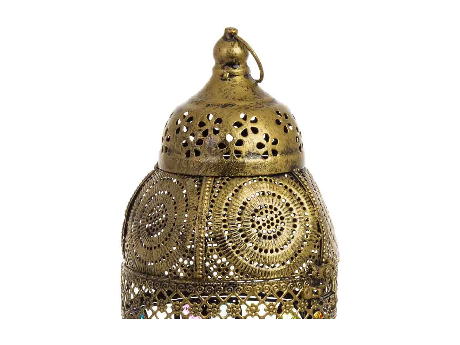 Lámpara de metal cristal acrilico de colores 17x17x59h cm